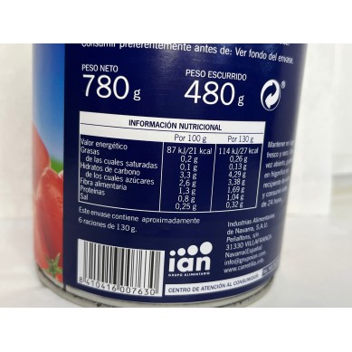 Tomate entero conserva Carretilla 800 gr | Precio Online