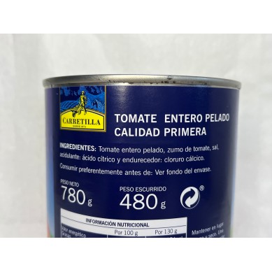 Tomate entero conserva Carretilla 800 gr | Precio Online